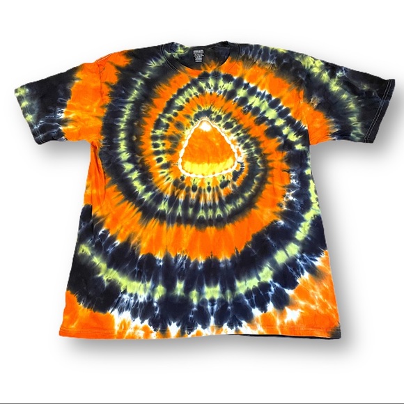 Hand Crafted Other - Tie dye Halloween candy corn spiral tshirt unisex 3XL
